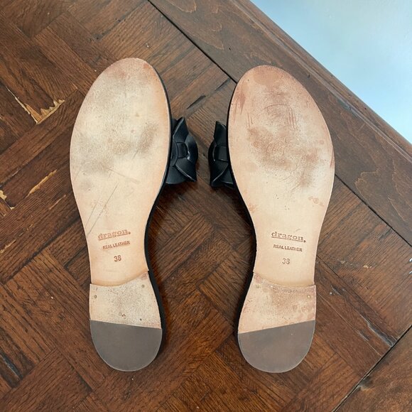 Dragon Real Italian Leather Flat Slip on Sandal - Picture 8 of 8
